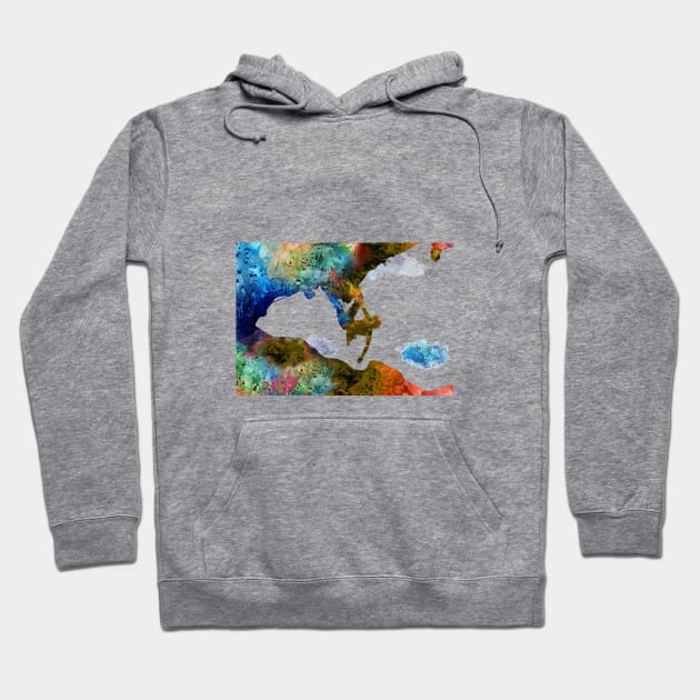 Rock climbing extreme sport man Hoodie by RosaliArt